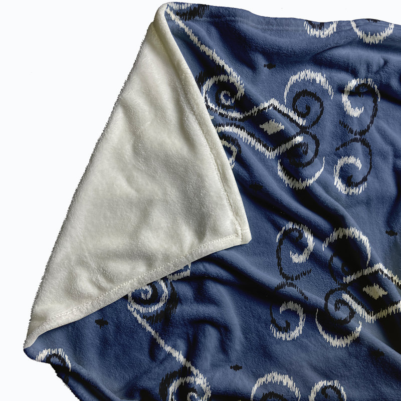 Hester Plain Weave / Muslin Throw Blanket, Navy