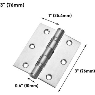 Polished Chrome Ball Bearing Door Hinge - 76mm (3") Heavy Duty Steel Butt Hinge (Pack of 3)
