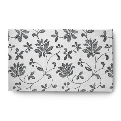 Tapis traditionnel français en chenille à motif floral français - CRFN498BK3