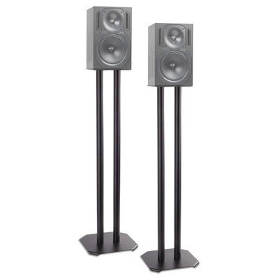 80cm Pair Of Fixed Height Speaker Stand -Weighable With Sand - Cones To Reduce Vibration - Universal Compatibility Hi-Fi Speakers/Stereo/Home Cinema