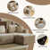 110''W Corduroy Modern  Compressed Block Couch With Plush Cushions
