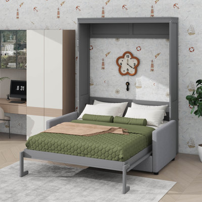 Grand lit escamotable mural avec coussin
