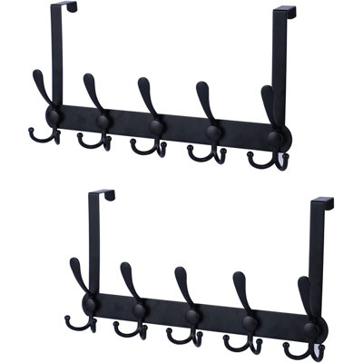 Over The Door Hooks(Heavy Duty Black 2Pcs)