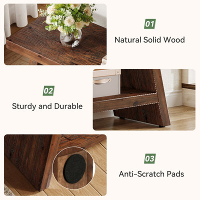Solid Wood Storage Bench