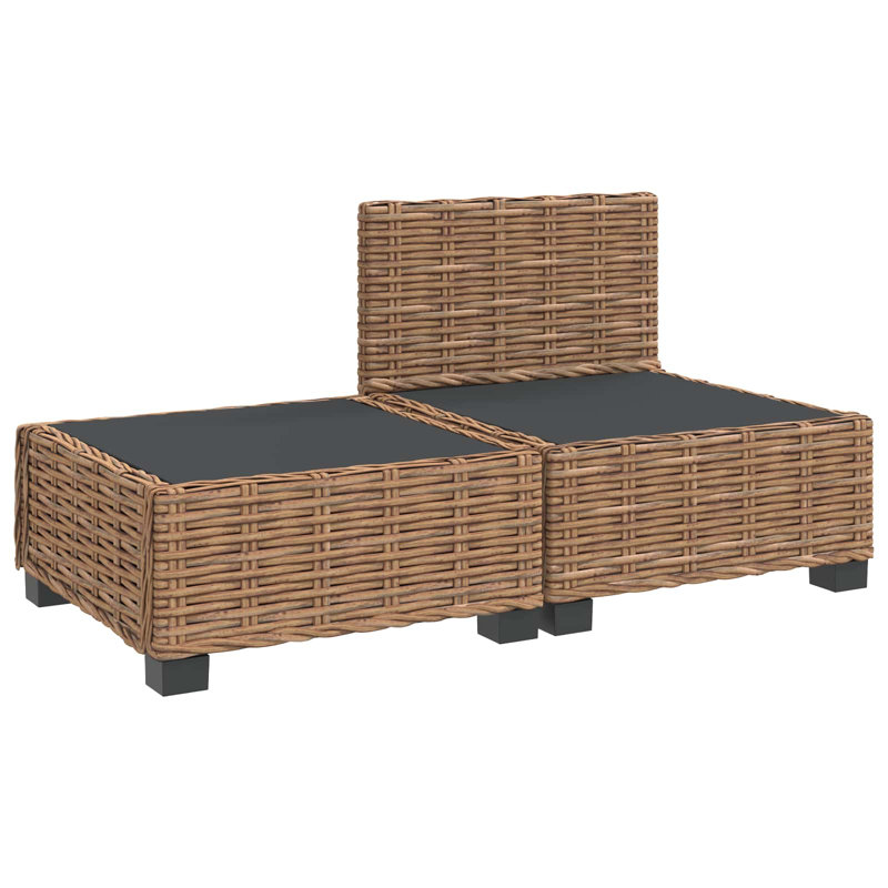 72 cm W Patio Corner Sofa Set with Cushions, Natural