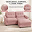 Canapé modulable 2 places Rovesselle en chenille de 176 cm de large avec pouf, coussins à volants et coussins lombaires-1364878373