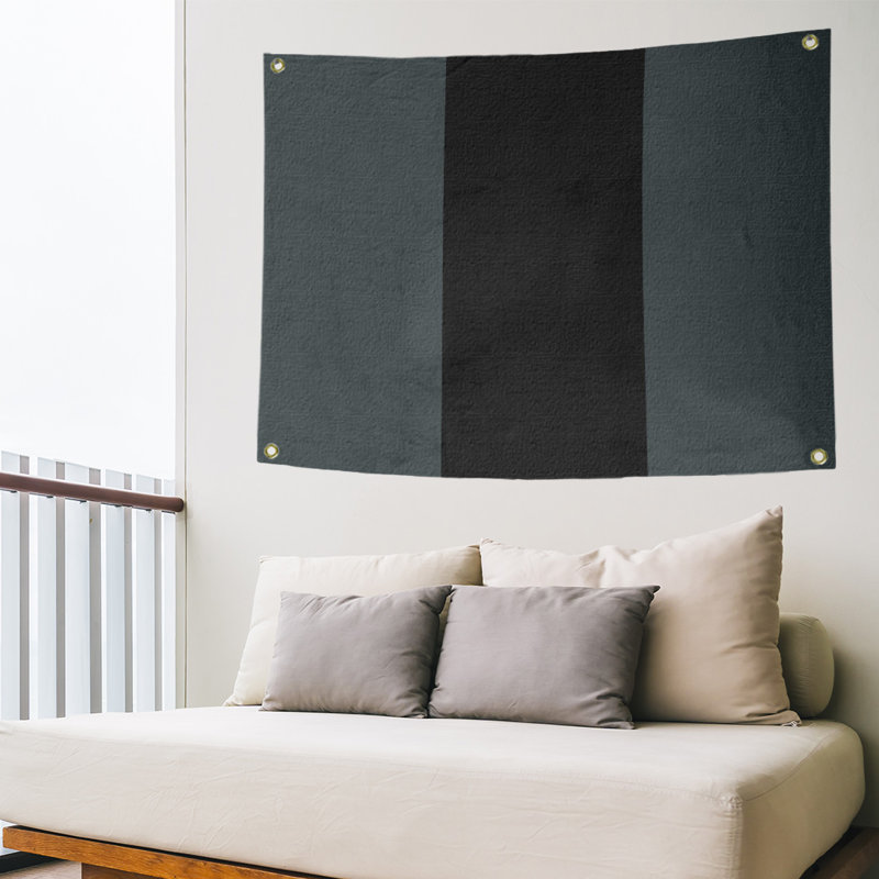 Tapisserie de polyester Las Vegas, Gris acier / noir / gris acier, H 26 po x l 36 po x P 1 po