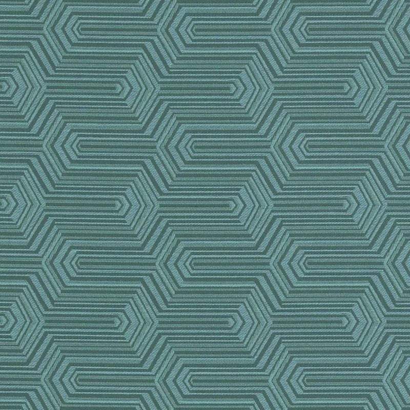 Crypton Woven Jacquards IX Fabric, Aqua / Green