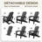 Six in a set Adirondack Chair with Cup Holder All-Weather Reclining Chair for Patio Deck Backyard and Poolside-114222255