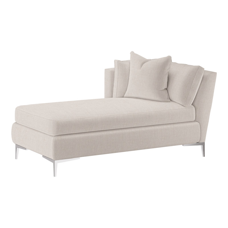 Aiden Chaise Lounge, Polished Stainless, Left Hand Facing, Bond Linen (Performance fabric) 1086-92