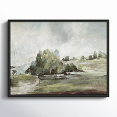Green Country Road by Allison Pearce - Floater Frame Print on Canvas