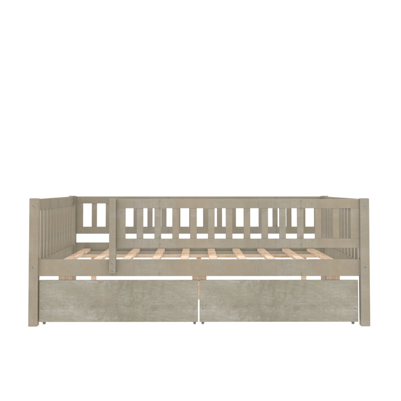 Miyamoto Kids Full Daybed with Drawers, Natural