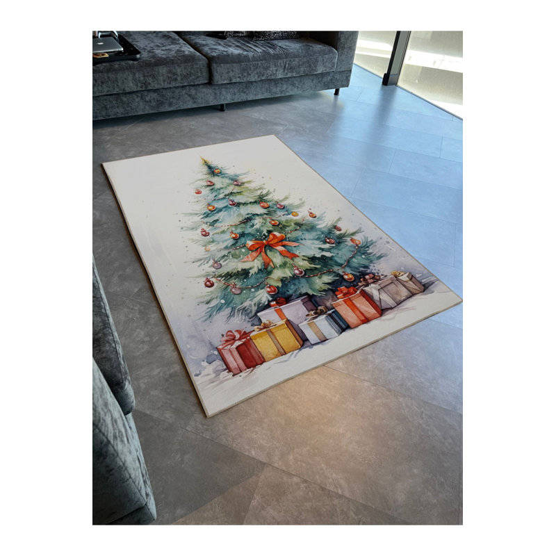 Tapis décoratif lavable à la machine Christmas, Tapis de couloir 3 pi 3 po x 9 pi 10 po