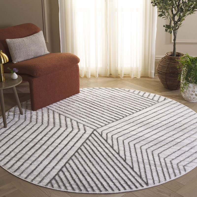 Ambrosane Performance Geometric Rug, Round 6'7"