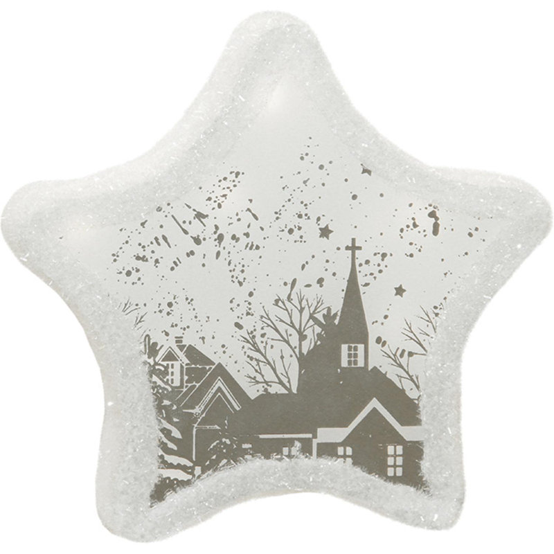 Décoration de table de Noël scintillante blanche 8 po