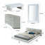 Rishi 4 Pc Bedroom Set, Low Profile, Leatherette Padding, White-111570828