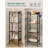 4 Shelf Rustic Style Industrial Bookcase With 2 Hooks-218500286