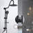 Matte Black Shower With 10" Rain Head And Handheld Showerhead Rainfall & System Slide