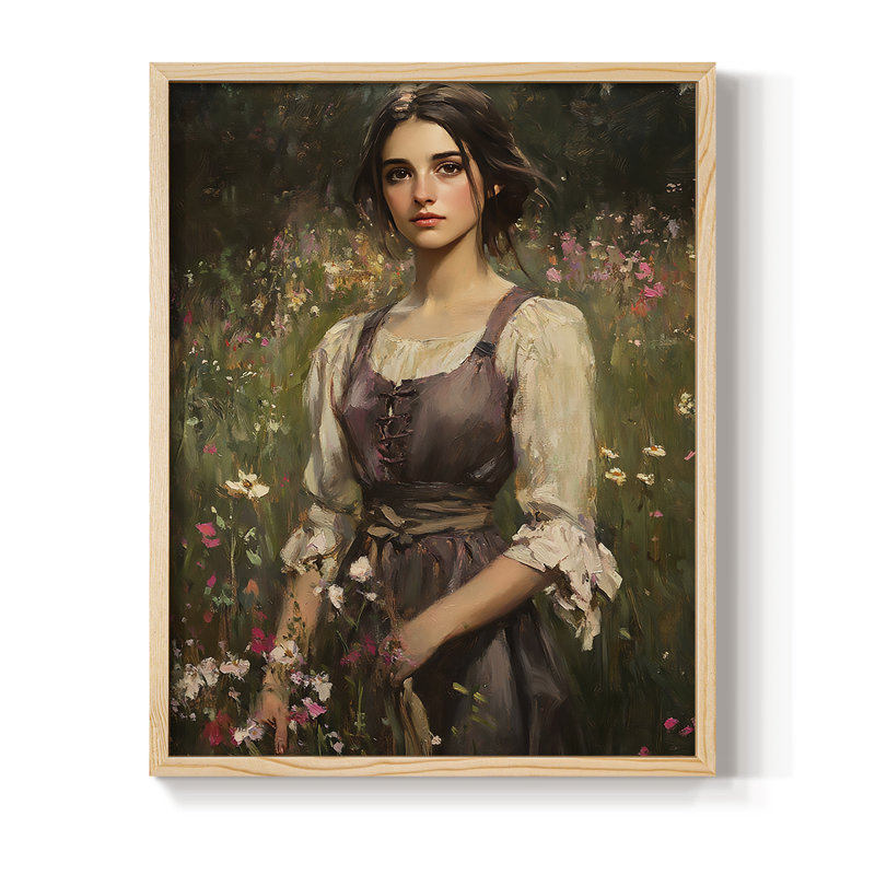Reproduction encadrée WOMEN Series CCLXVI - bois massif, H 15 po x l 12 po, Naturel