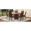 Ensemble de chaises de salle à manger rembourrées en polyuréthane 4 pièces avec table à colonnes romaine ronde, rangement inclus, convient aux restaurants-889797517
