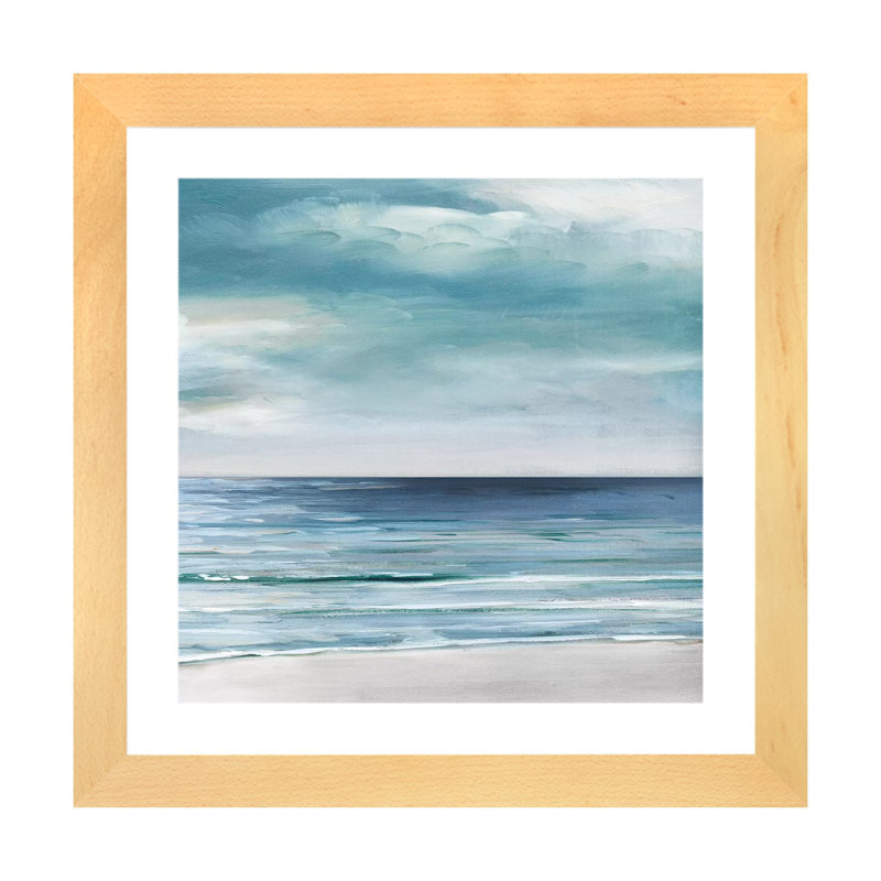«Blue Silver Shore II» par Sally Swatland - reproduction d'art, H 24 po x l 24 po x p 1 po, Natural Wood Paper, Blanc