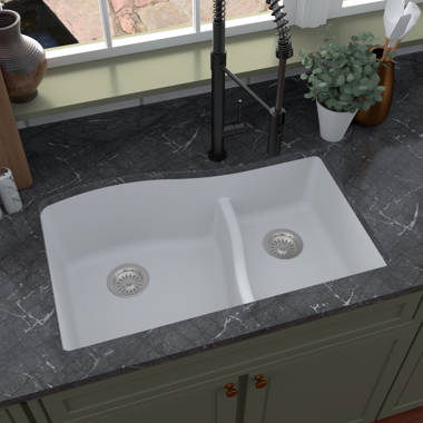 Kaan Undemount Quatz 33 In. Double Bowl 60/40 Kitchen