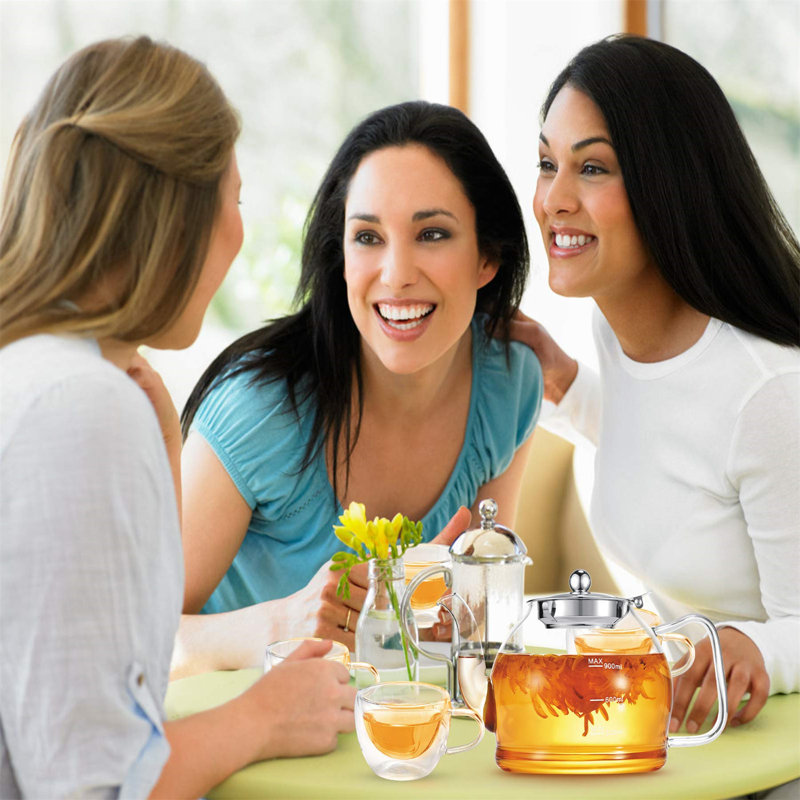 Latitude Run® Areke 40oz. Glass No Pattern Teapot Set