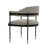 Lia Modern Chenille Upholstered Metal Side Chair in Stone-91028768