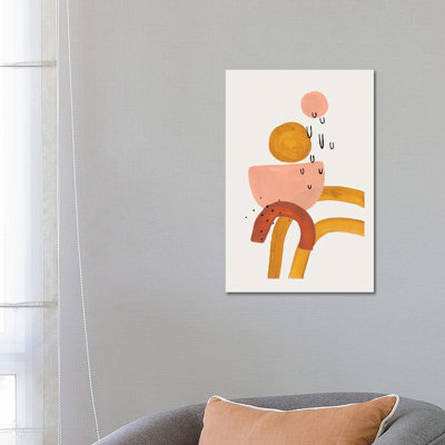 Mid Century Clay 1 Piece Wrapped Canvas Painting