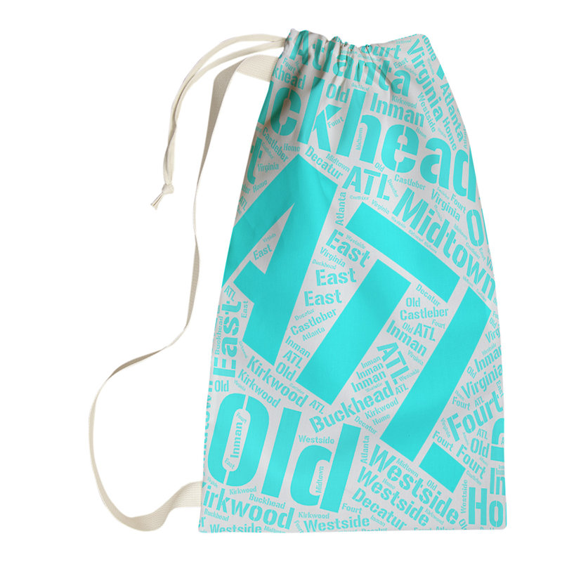 Laundry Hamper with Handles, Cyan, Large (36" H x 28" W x 1.5" D), Atlanta