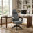 Adjustable Reclining Chenille Fabric Upholstered Computer Office Desk Chair For Home Office Study Workstation Leisure Area