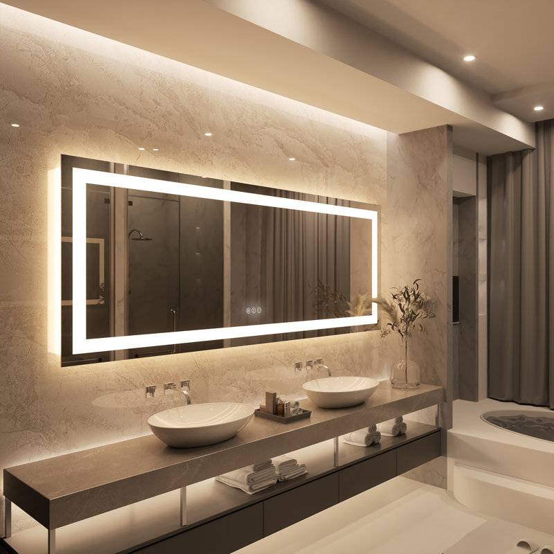 Miroir de salle de bain rectangulaire, 36 po x 95 po