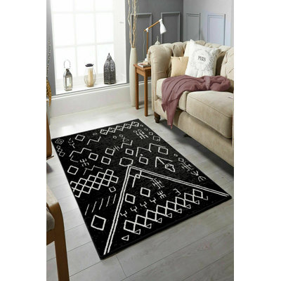 Eco-Friendly Area Rug, 100% Polyester, 31.5 x 47.2 inches | 650 g/m², 0.16 in Pile Height | Antibacterial, Non-Slip PVC Dot Underside | Machine Washable, Perfect for Living Room & Bedroom Decor