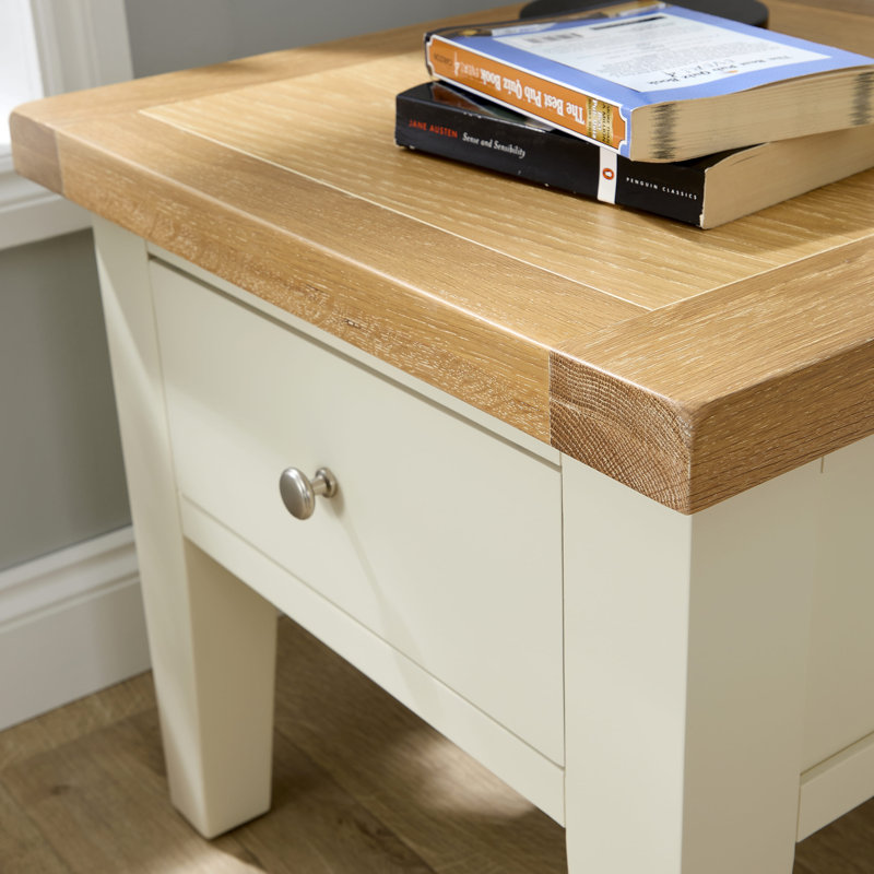Cooksey Fully Assembled 1 Drawer Side Lamp Table, White