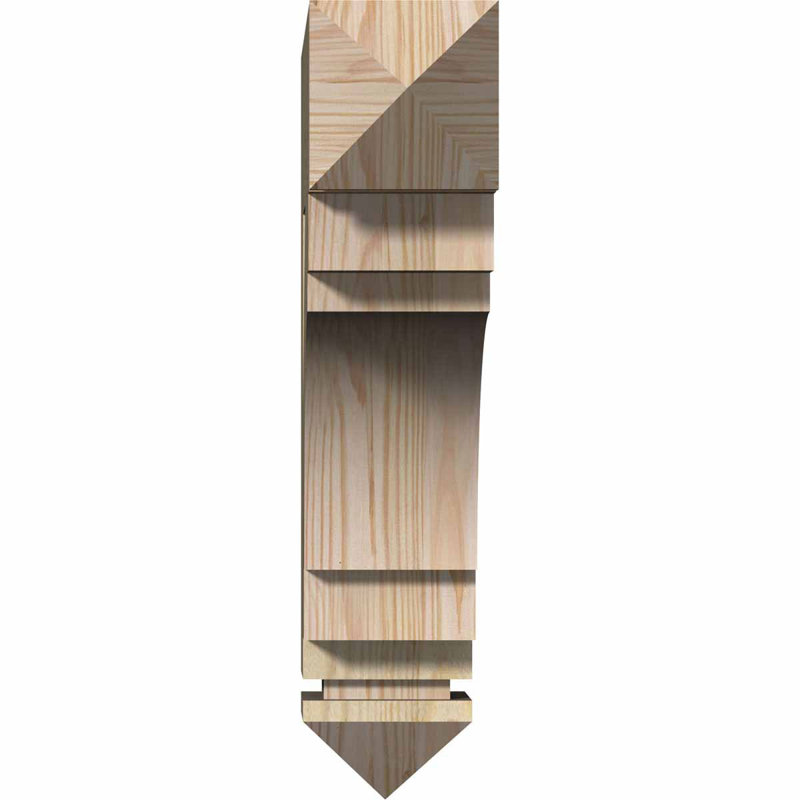 Merced Arts & Crafts Bracket, 44"H x 4"W x 32"D, Douglas Fir (Rough), Douglas Fir (Smooth)