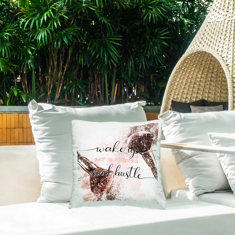 Coussin d'extérieur Stupell Industries Pray & Hustle