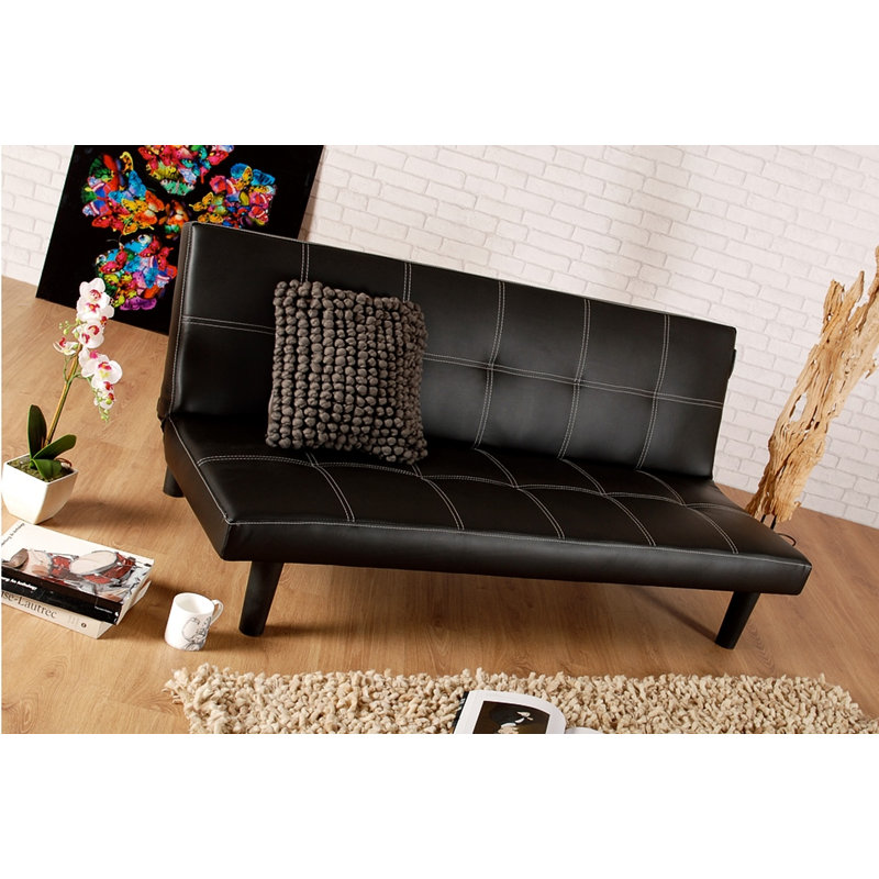 Berryhill 3 Seater Faux Leather Sofa Bed, Brown