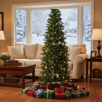 Arbre de Noël au crayon, décoration d'arbre de Noël mince, arbre de Noël mince, support pliable