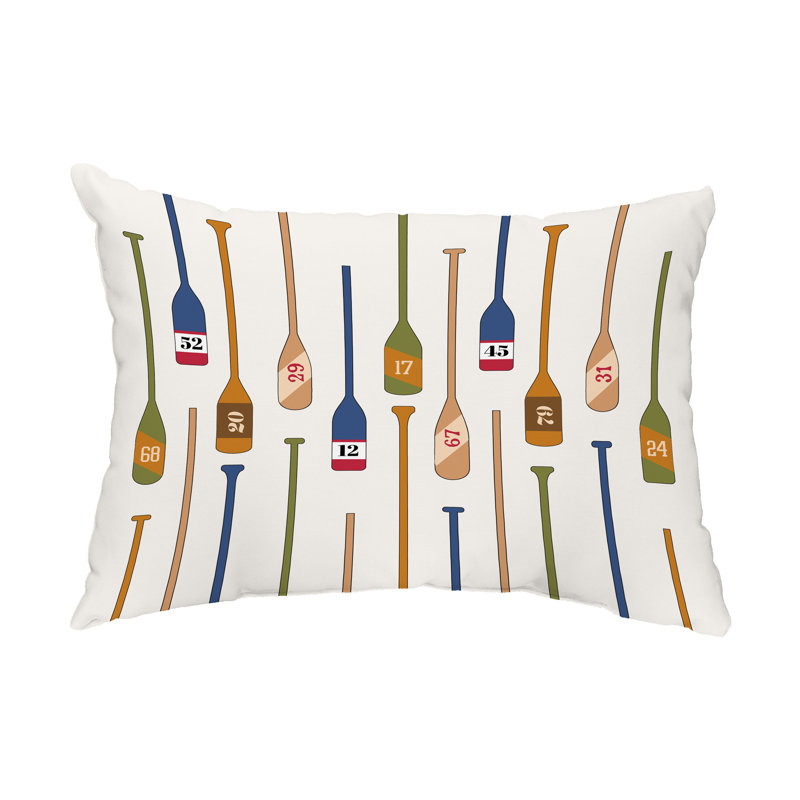 Oar Outdoor Reversible Throw Pillow, Ivory