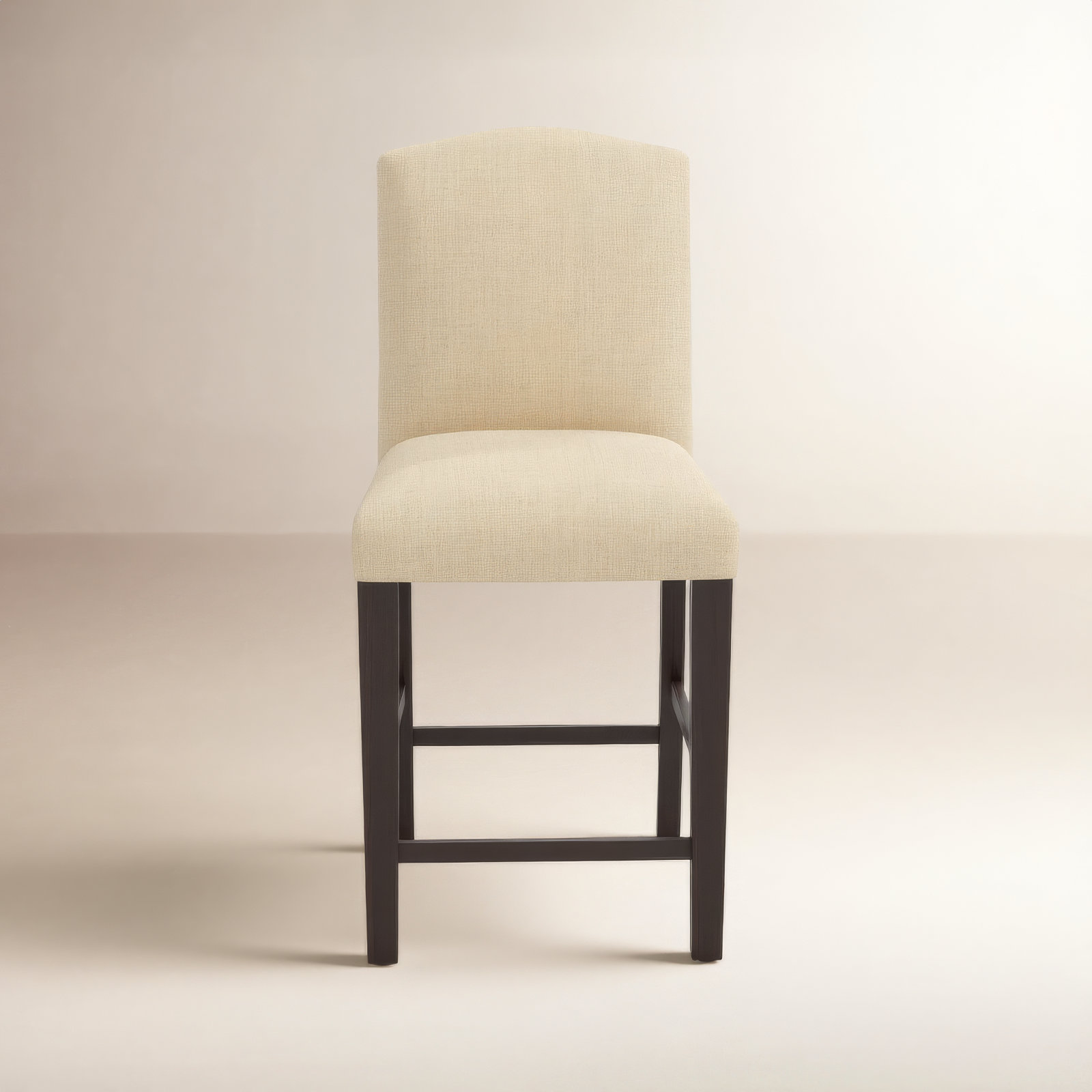 April Upholstered Stool, Espresso, Counter Stool (24" Seat Height), Classic Ink Performance Velvet