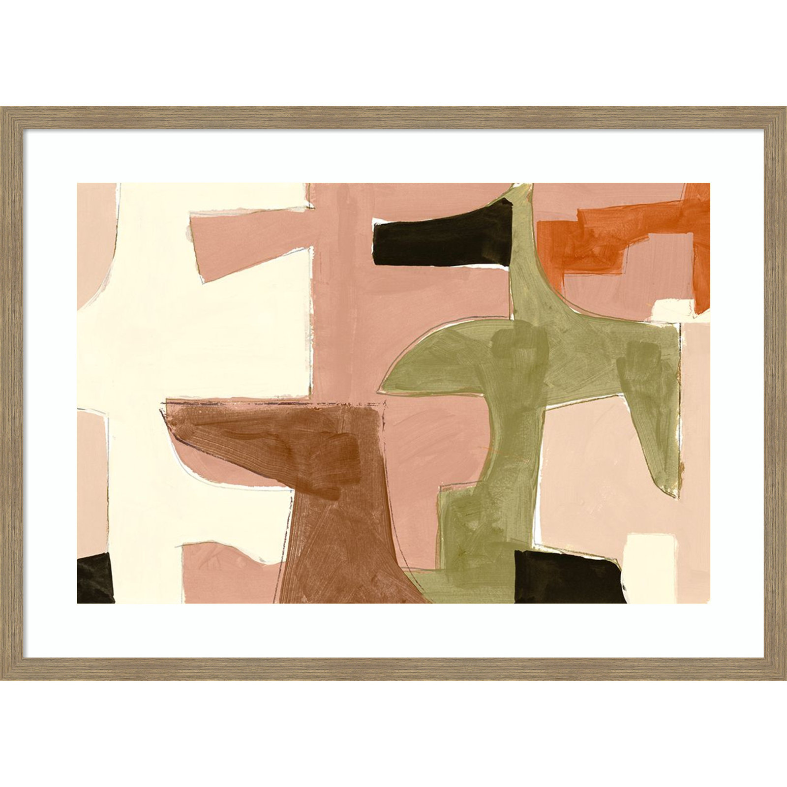 New Jigsaw I Print by Cartissi, 31" H x 42" W, Brown