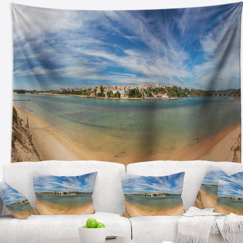 Tapisserie panorama en portugal mer en mer, H 78 po x l 92 po