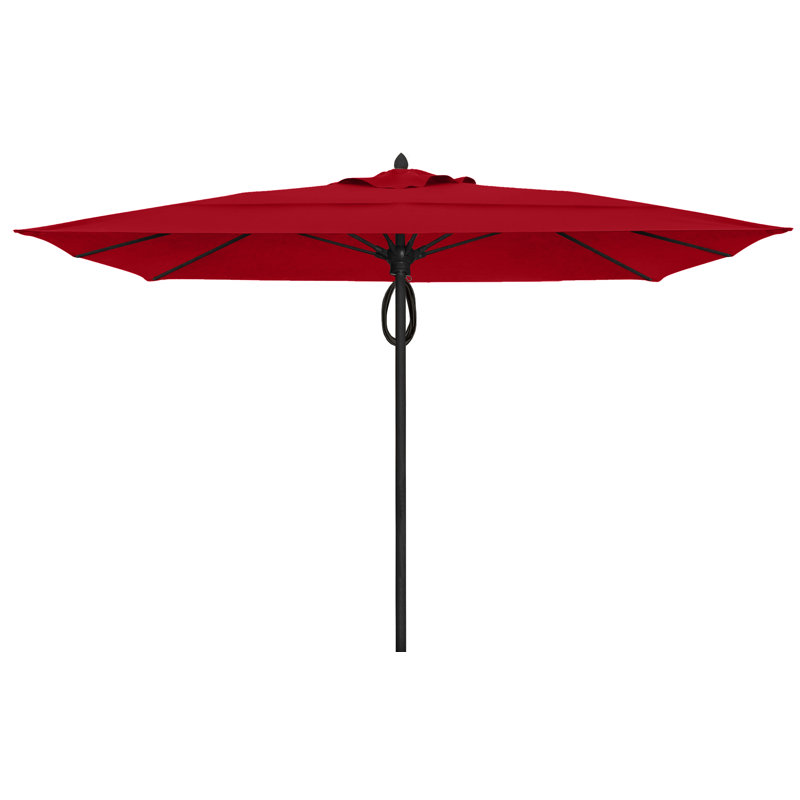 Parasol de marché carré 10 pi Prestige, Blanc, Toile Sunbrella® rouge Jockey