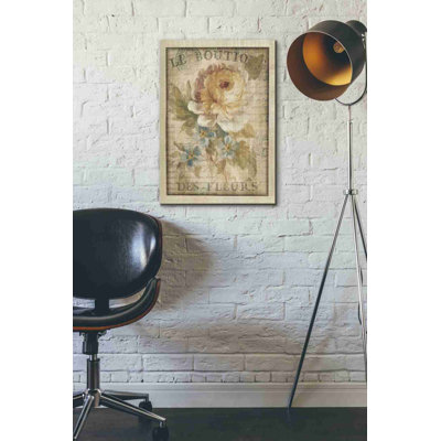 «Parisian Flowers I» par Ophelia & Co., reproduction d'art graphique sur toile tendue
