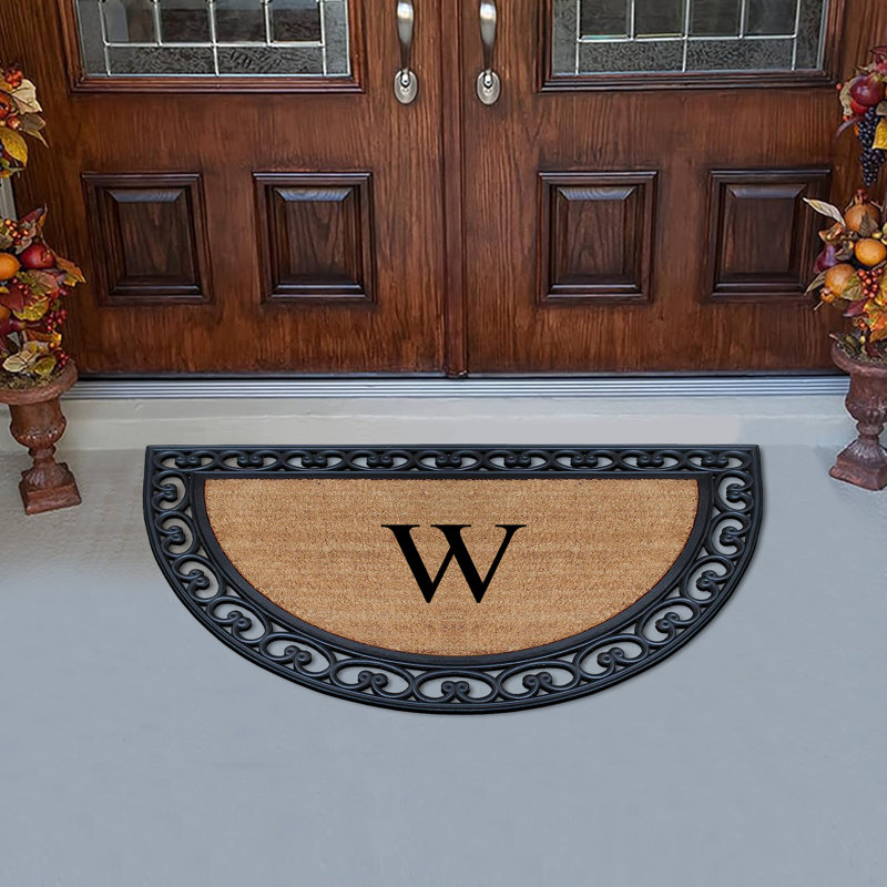 Vanslyke Non-Slip Doormat for Outdoor Entrance Front Door Mat 48" x 30" Semicircular, W