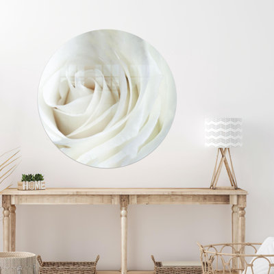 Boîte-cadeau personnalisée en verre imprimé botanique avec roses blanches modernes, parfaite pour la décoration de Noël