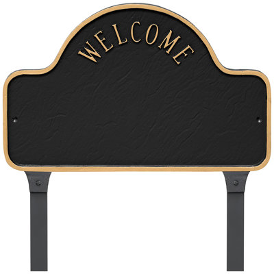 Enseigne d’adresse pour pelouse sur 3 lignes welcome
