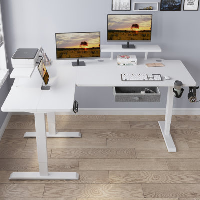 Jonesboro 63'' L-Shaped Height Adjustable Standing Desk