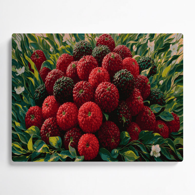 Fruit Yangmei Black Metal Wall Art, 11" H x 14" W