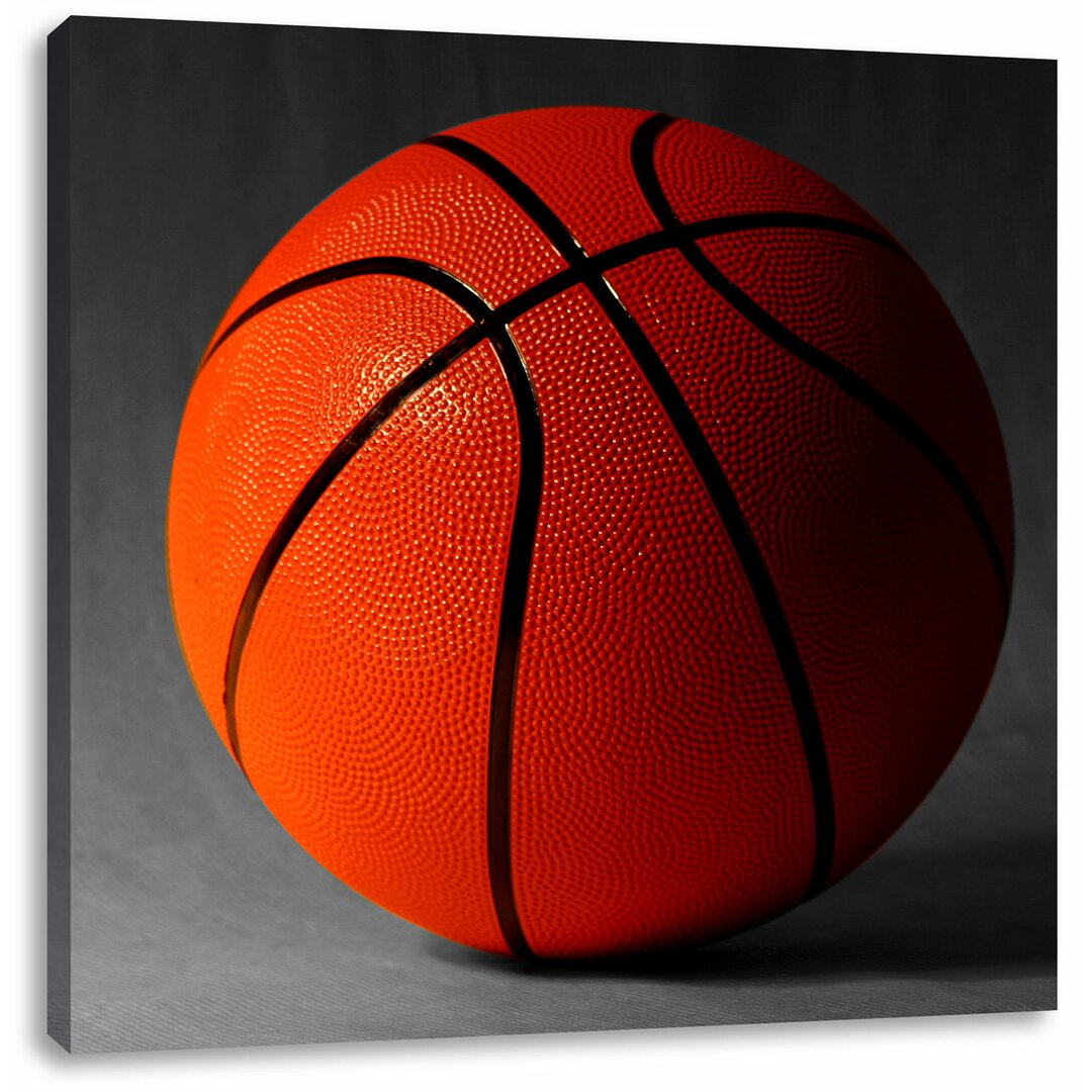 Leinwandbild Basketball schwarzer Hintergrund